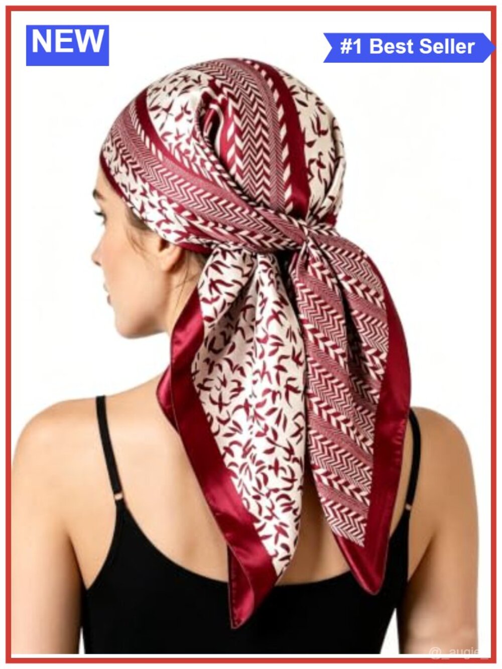 Satin Like Silk Scarf Square Head Wrap Bandana 35 Inch